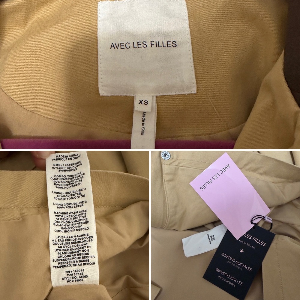 Avec Les Filles Women's Cropped Cape Trench Coat NEW With Tags Size XSmall - Picture 10 of 10